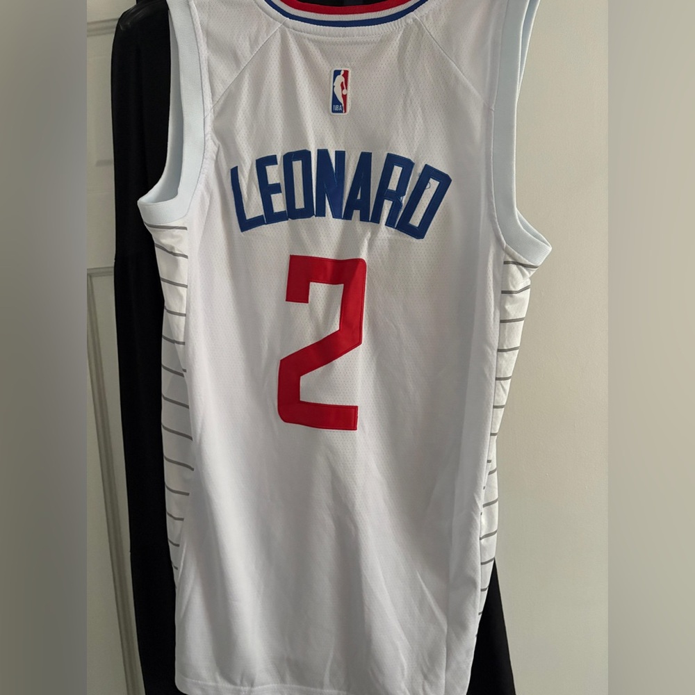 NBA White Jersey with Red and Blue Trim